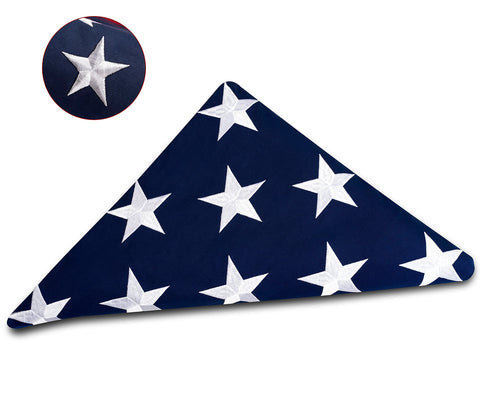 DANF FLAG memorial flag close-up showing embroidered 50-star detail for dignified display