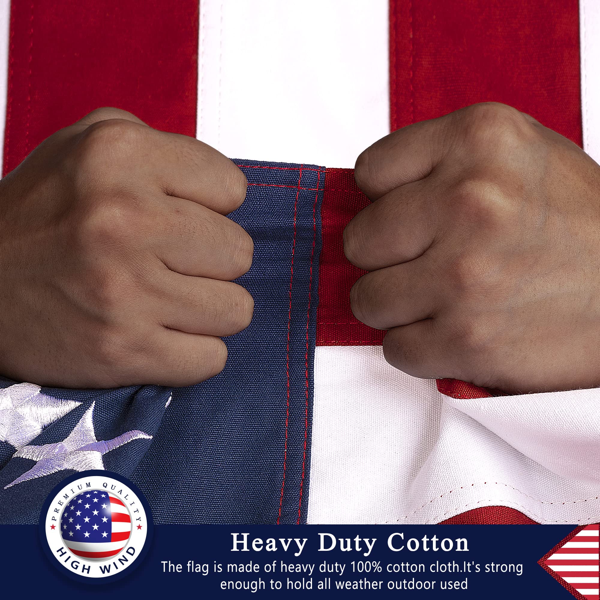 DANF FLAG quadruple stitching on the fly end ensures strength