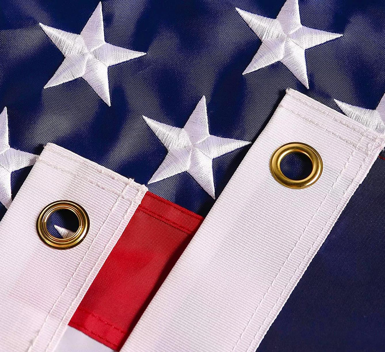 DANF FLAG sewn stripes detail emphasizes sturdy construction for outdoor use.