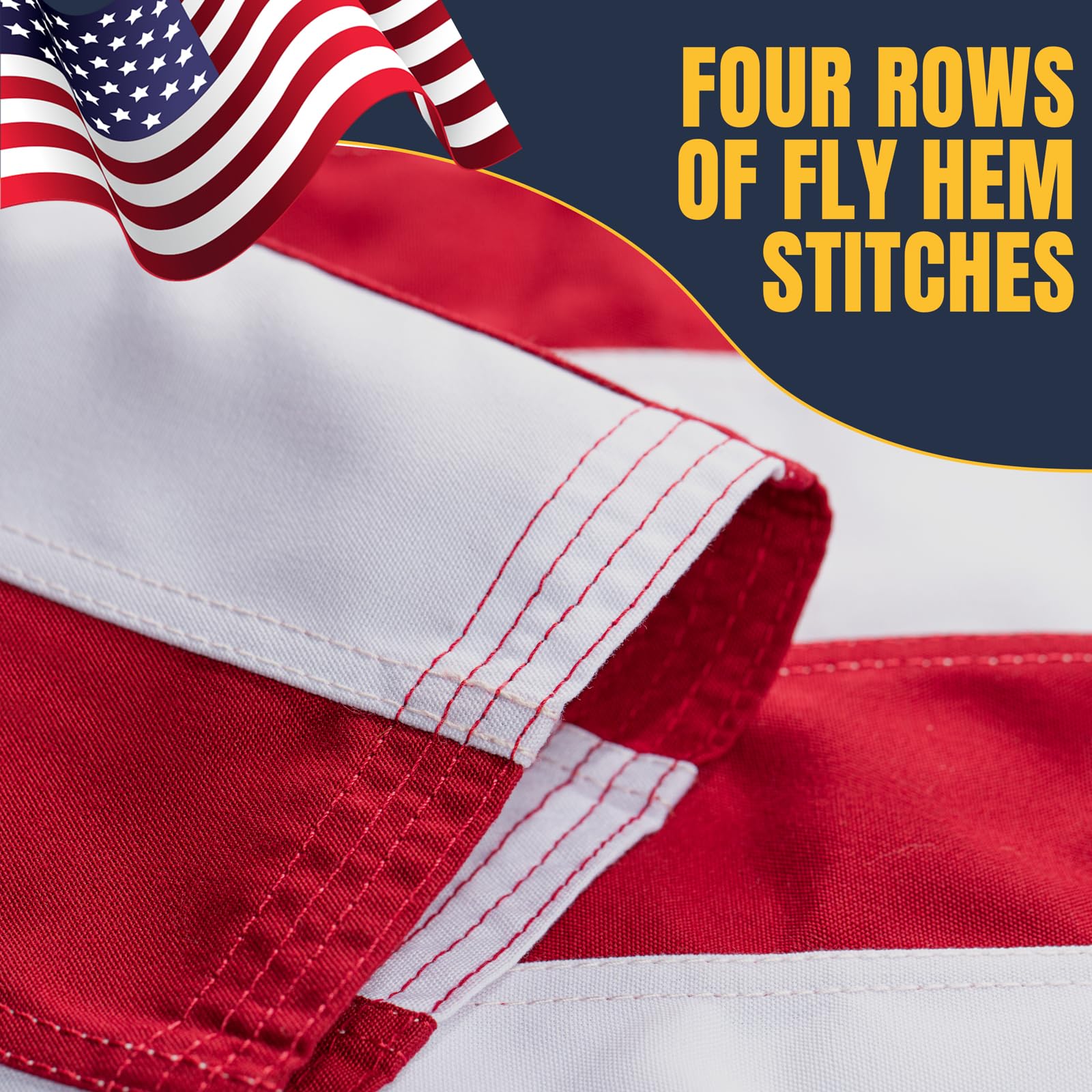 DANF FLAG sewn stripes detail showing craftsmanship