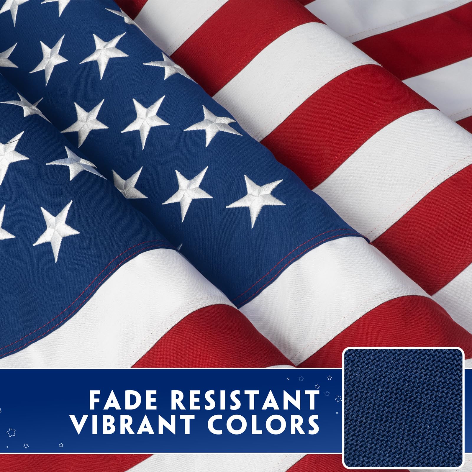 DANF FLAG sewn stripes detail highlighting craftsmanship and color retention.