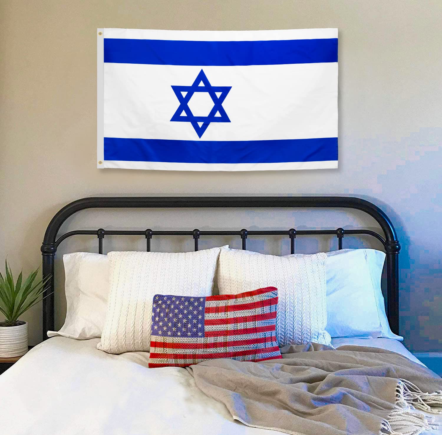 DANF Israel flag 3x5ft brass grommets for easy pole mounting