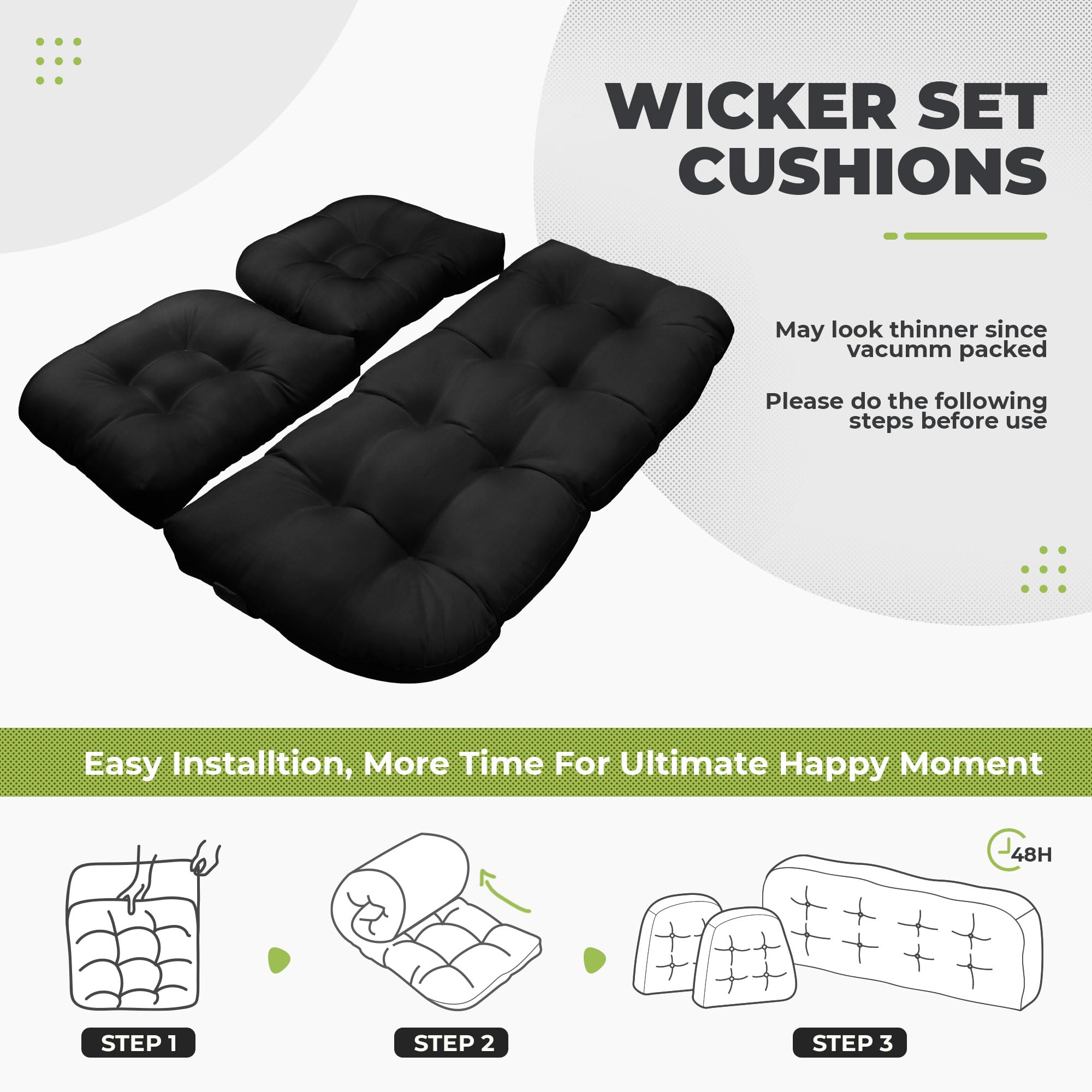 DANGHOOGY 4-inch thick cushion detail for comfort.