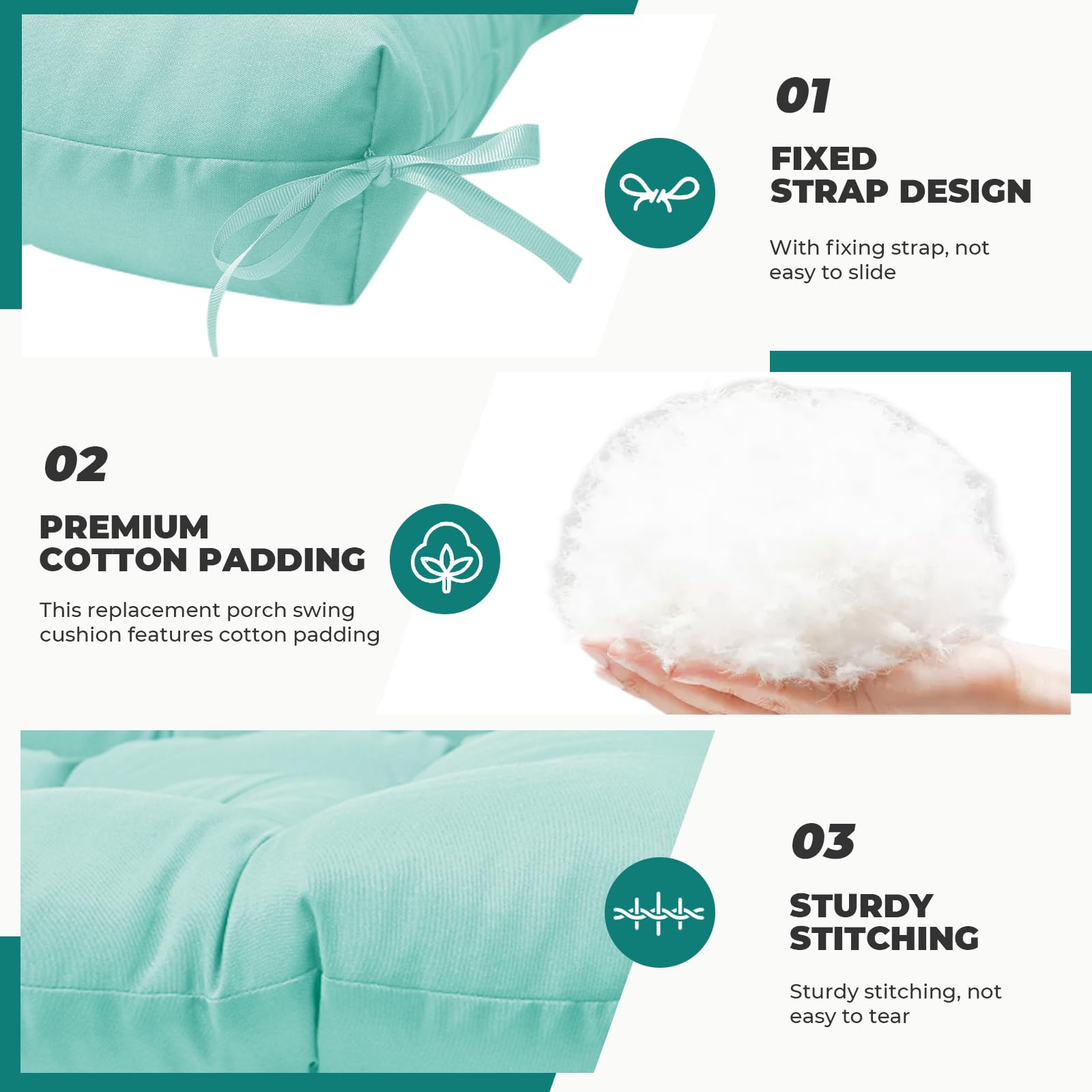 DANGHOOGY seven tie design prevents cushion sliding on swings