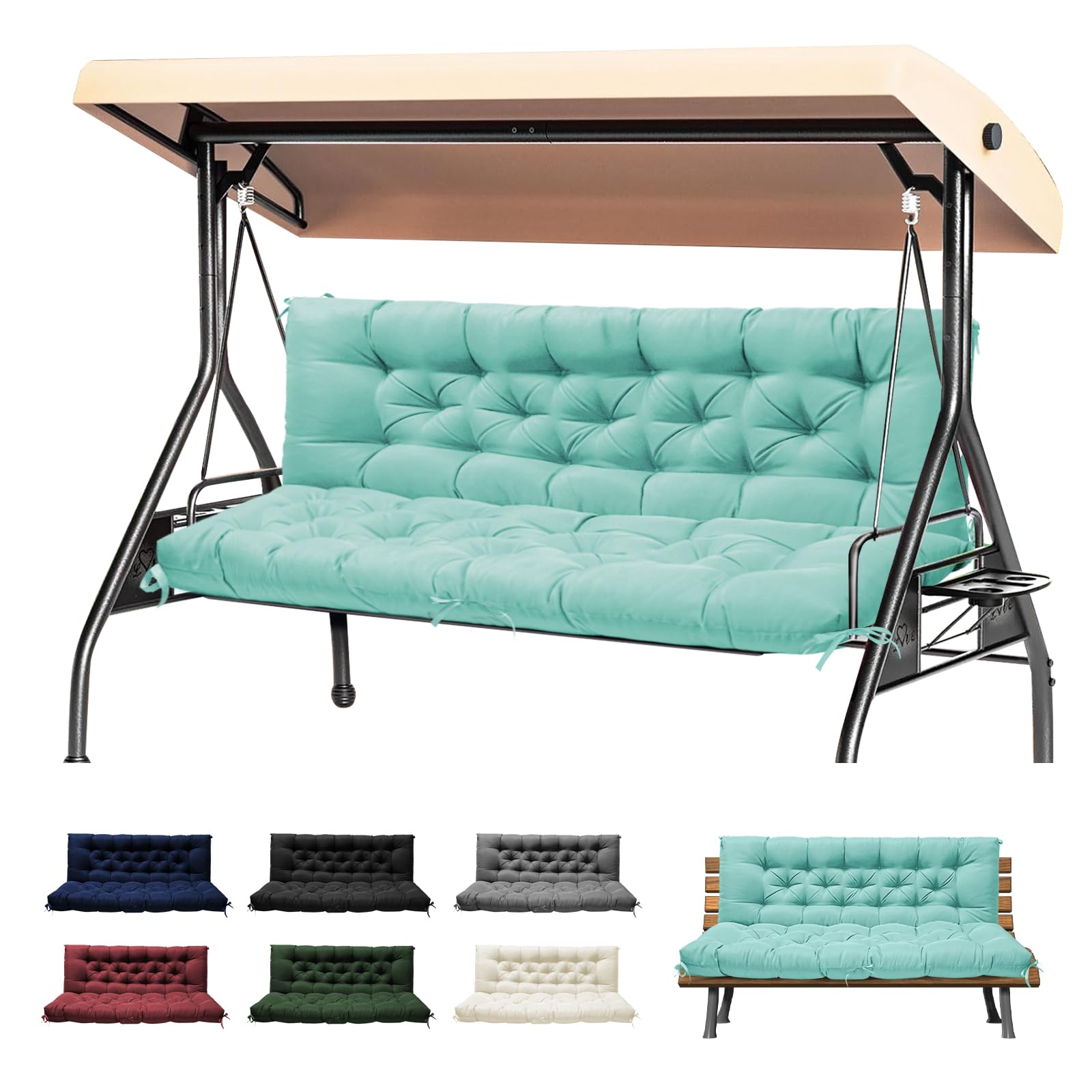 DANGHOOGY teal 60x40 porch swing cushion for comfortable outdoor seating
