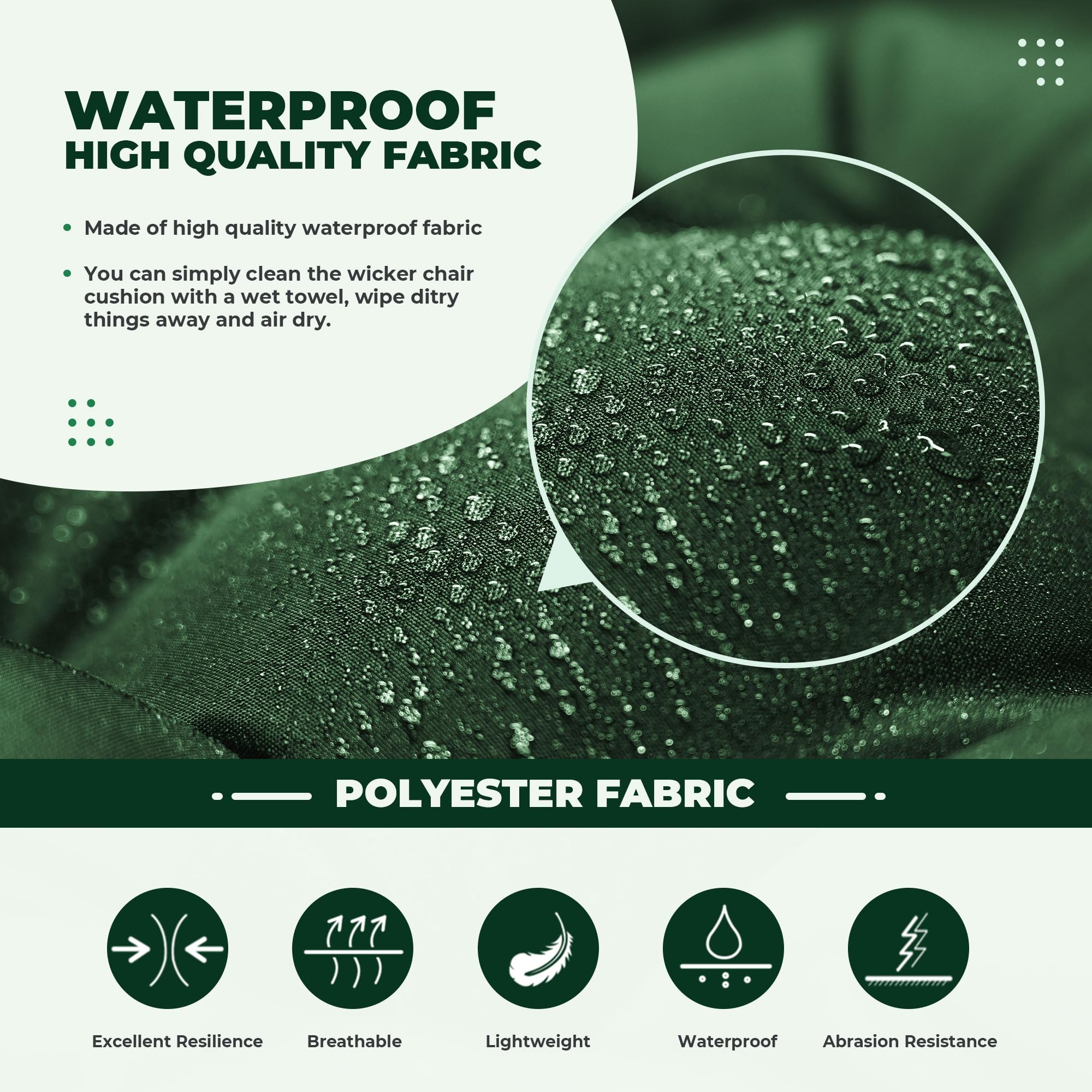 DANGHOOGY fabric close-up in green showing fade-resistant quality