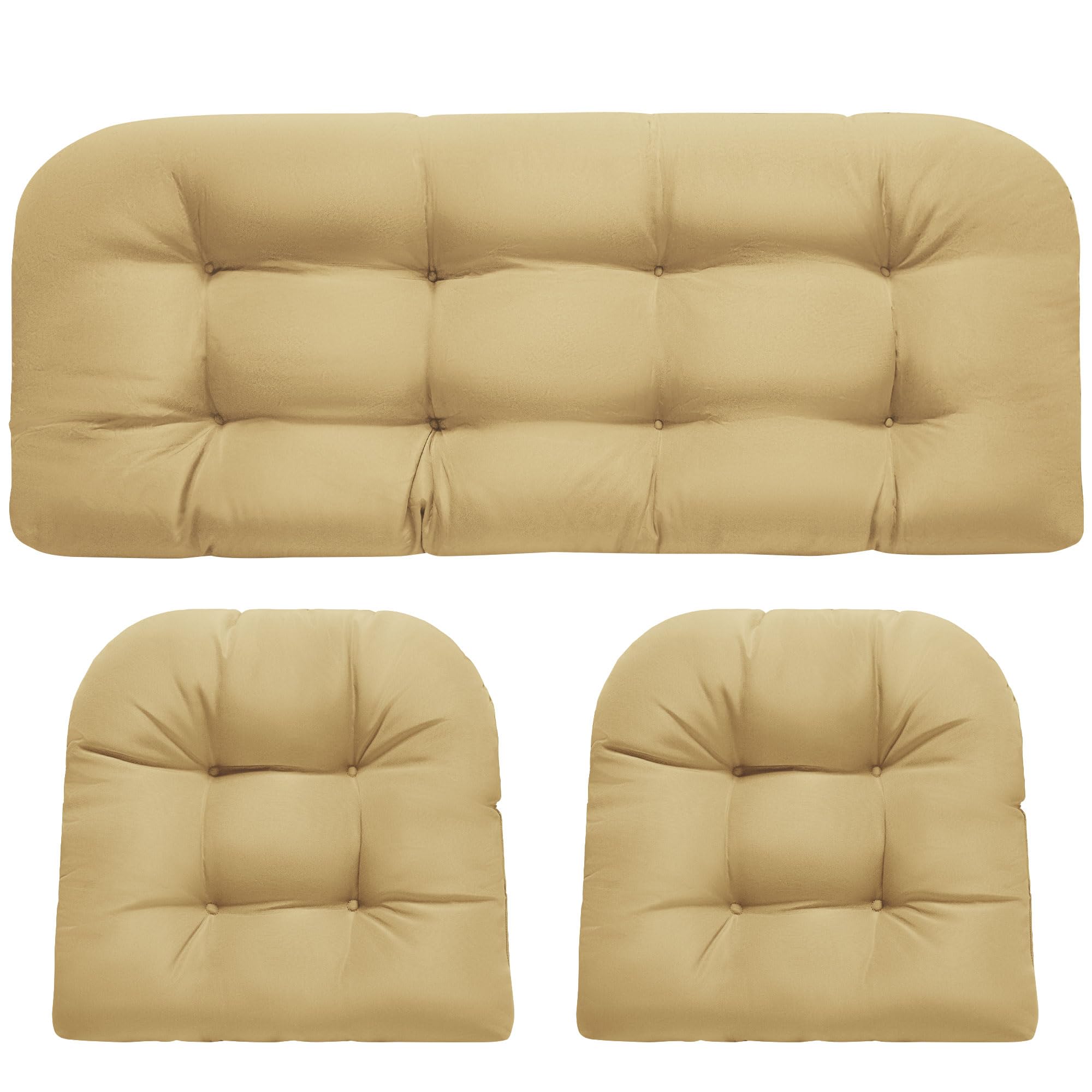 DANGHOOGY wicker loveseat cushion 19x44x4 provides soft outdoor seating comfort.