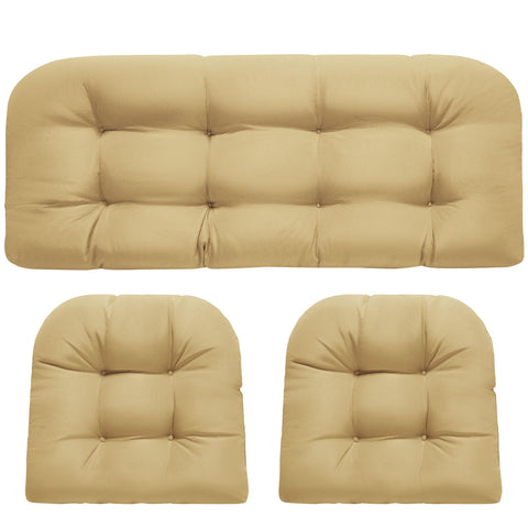 DANGHOOGY wicker loveseat cushion 19x44x4 provides soft outdoor seating comfort.