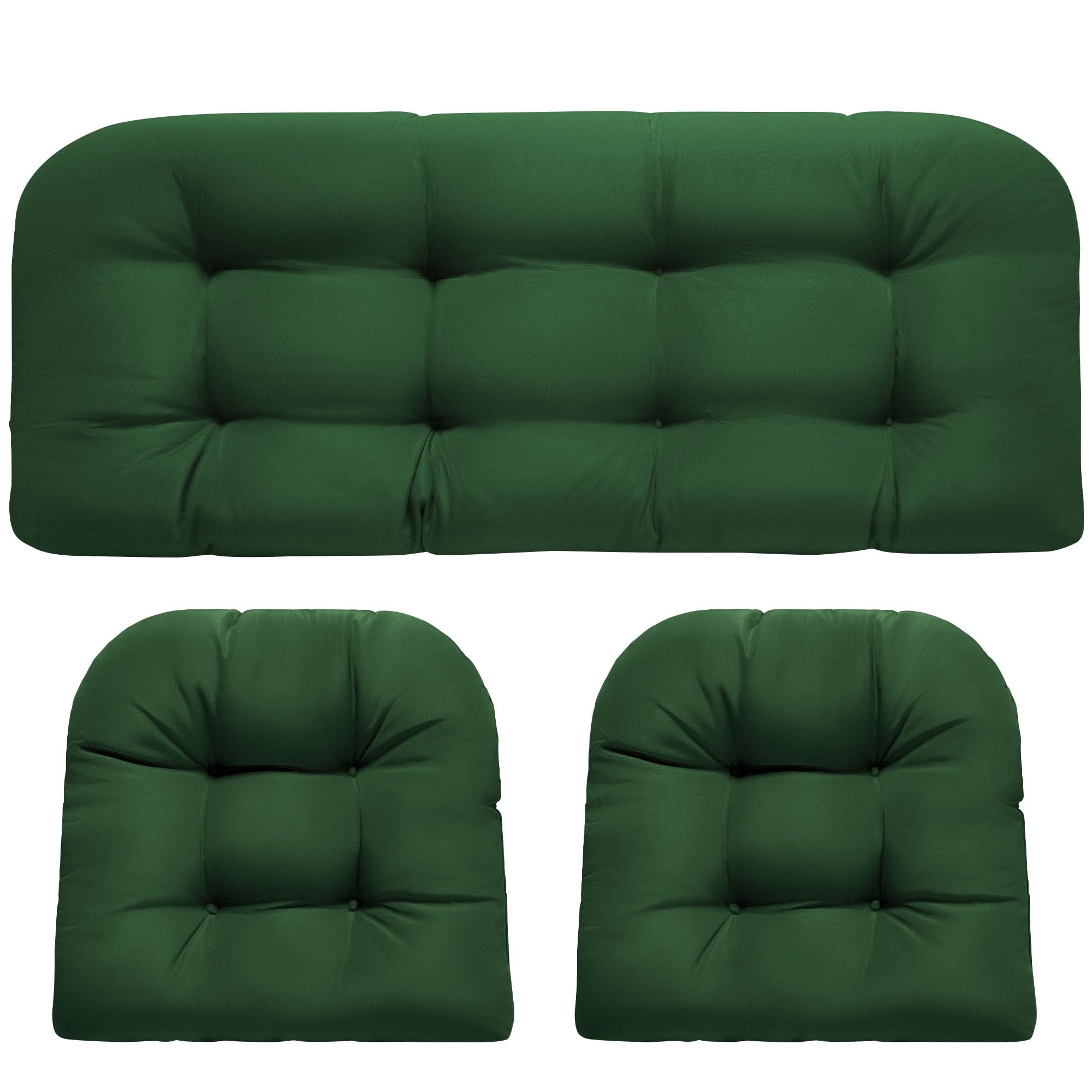 DANGHOOGY wicker loveseat cushion in green for weatherproof outdoor relaxation