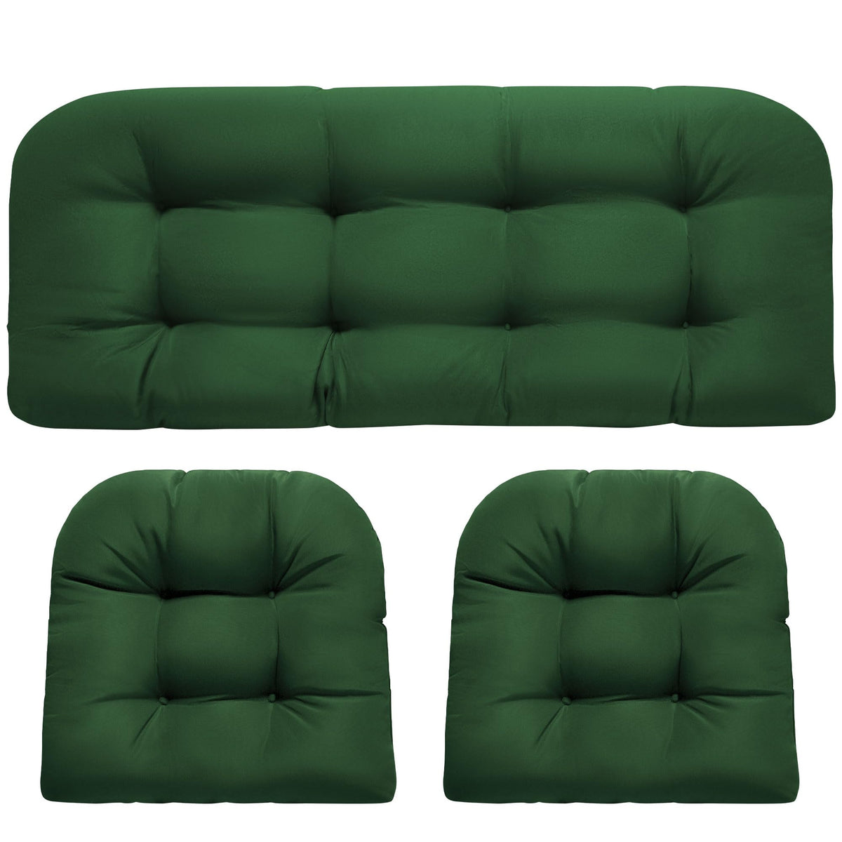 DANGHOOGY wicker loveseat cushion in green for weatherproof outdoor relaxation