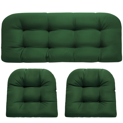 DANGHOOGY wicker loveseat cushion in green for weatherproof outdoor relaxation