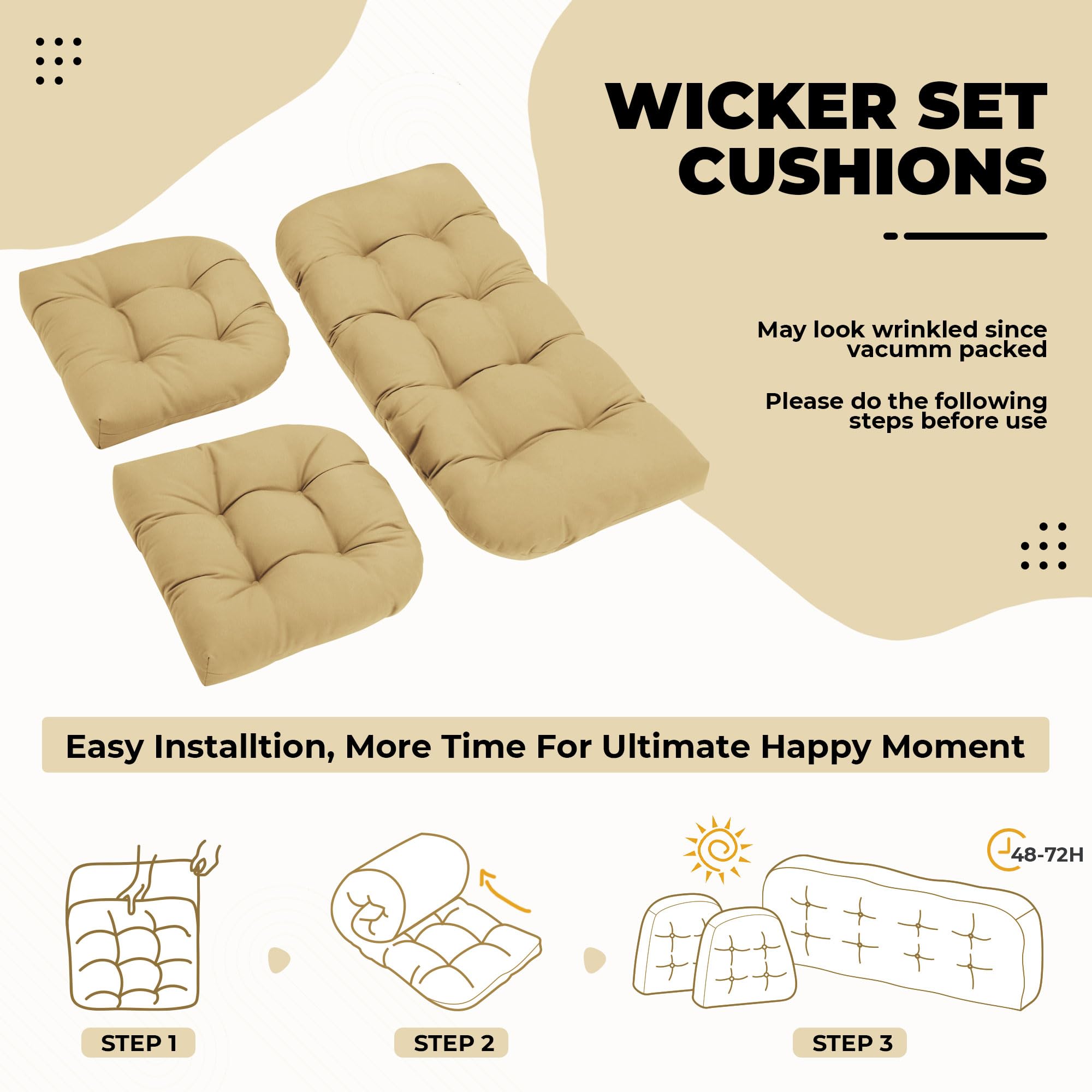 DANGHOOGY cushions shown outdoors on porch and patio settings.