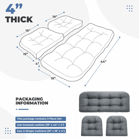 DANGHOOGY U shaped cushion for versatile outdoor seating