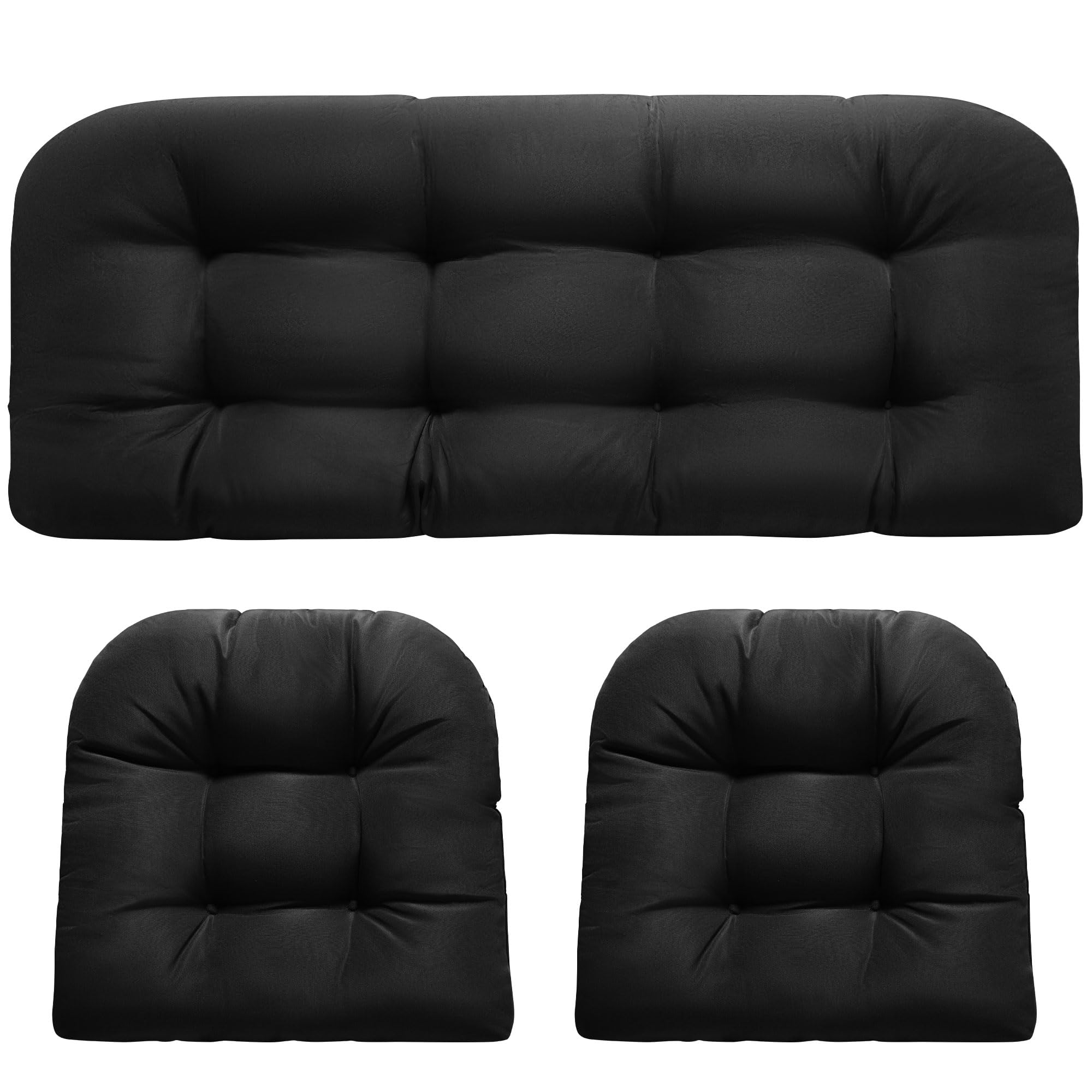 DANGHOOGY wicker loveseat cushion for outdoor comfort and water resistance.