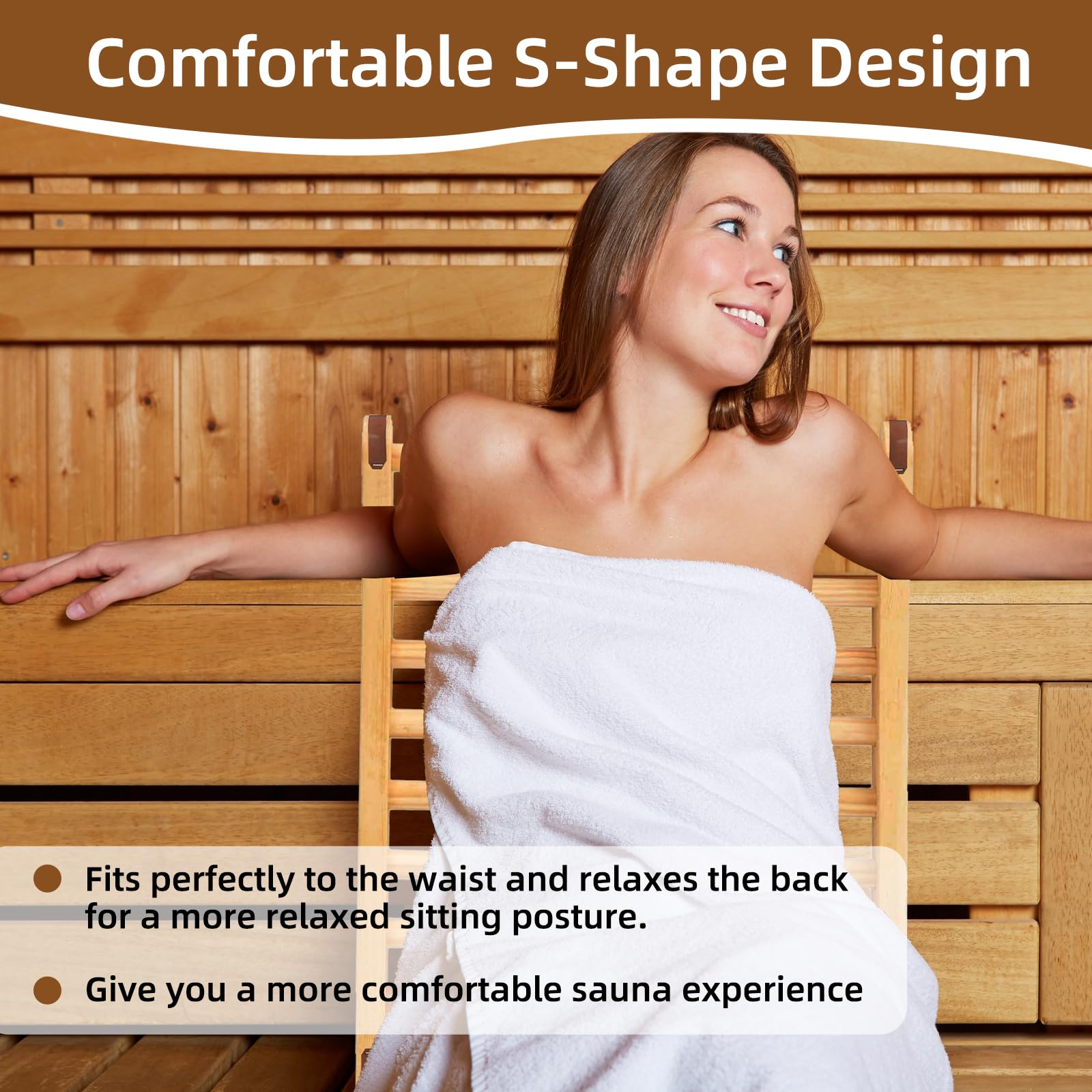 Danghyuk backrest provides back support for comfortable sauna sessions