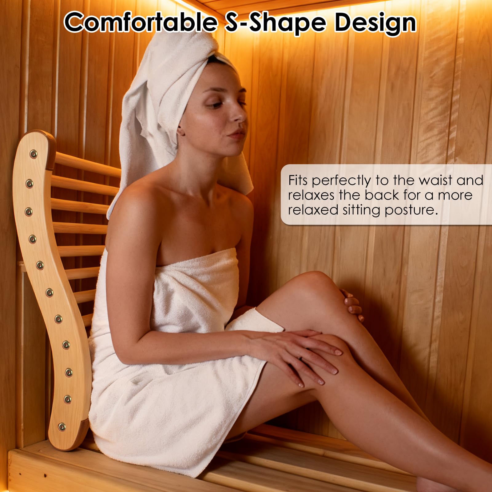 Danghyuk pine wood sauna backrest shows natural grain and durability