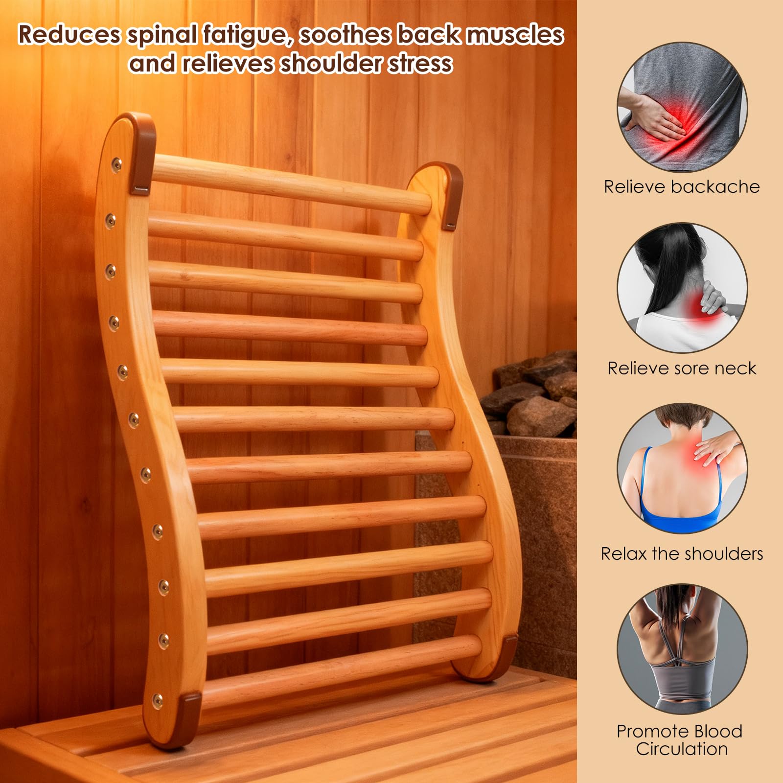 Danghyuk backrest suitable for traditional saunas