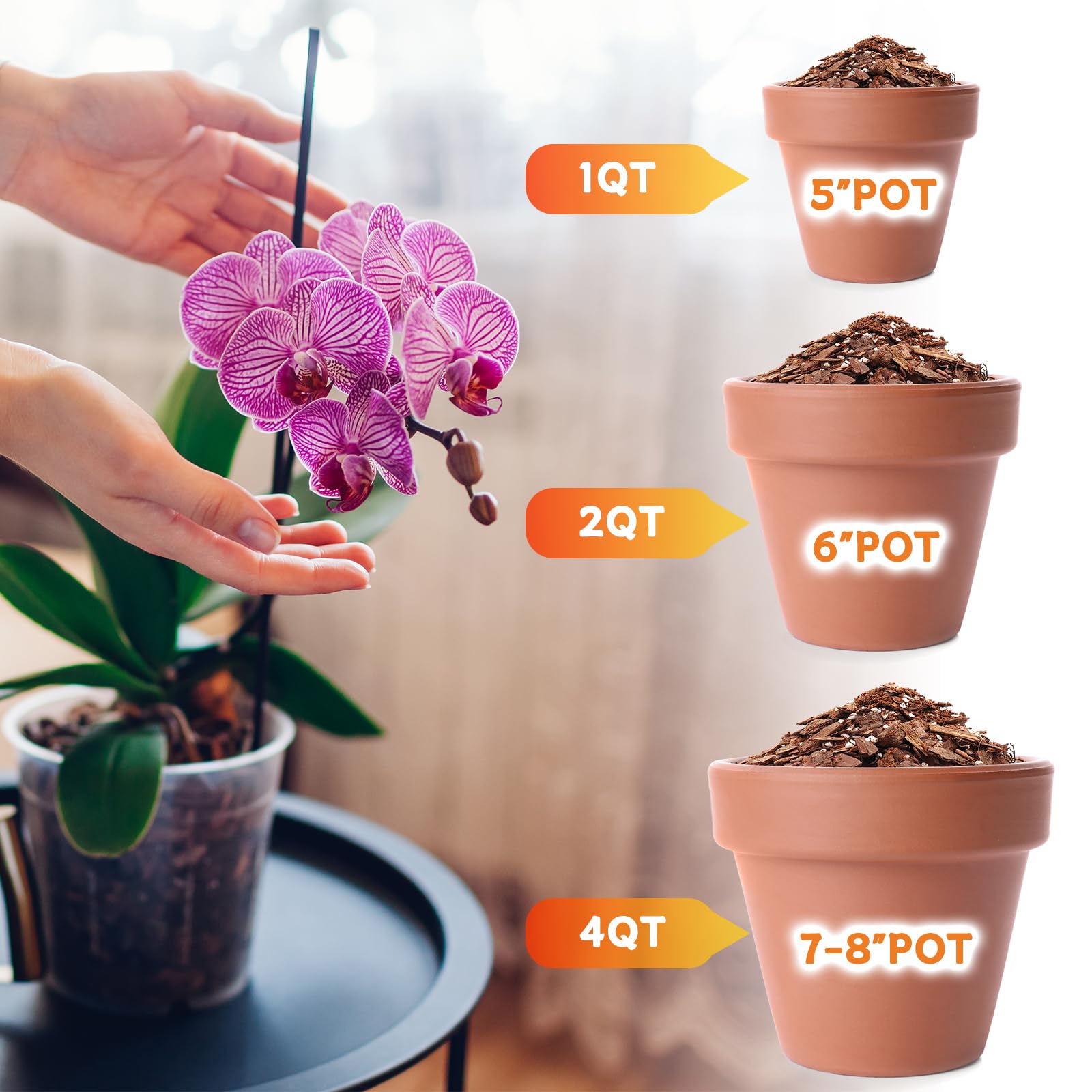 DANGKELILI orchid mix coco peat balances moisture for stable potting.