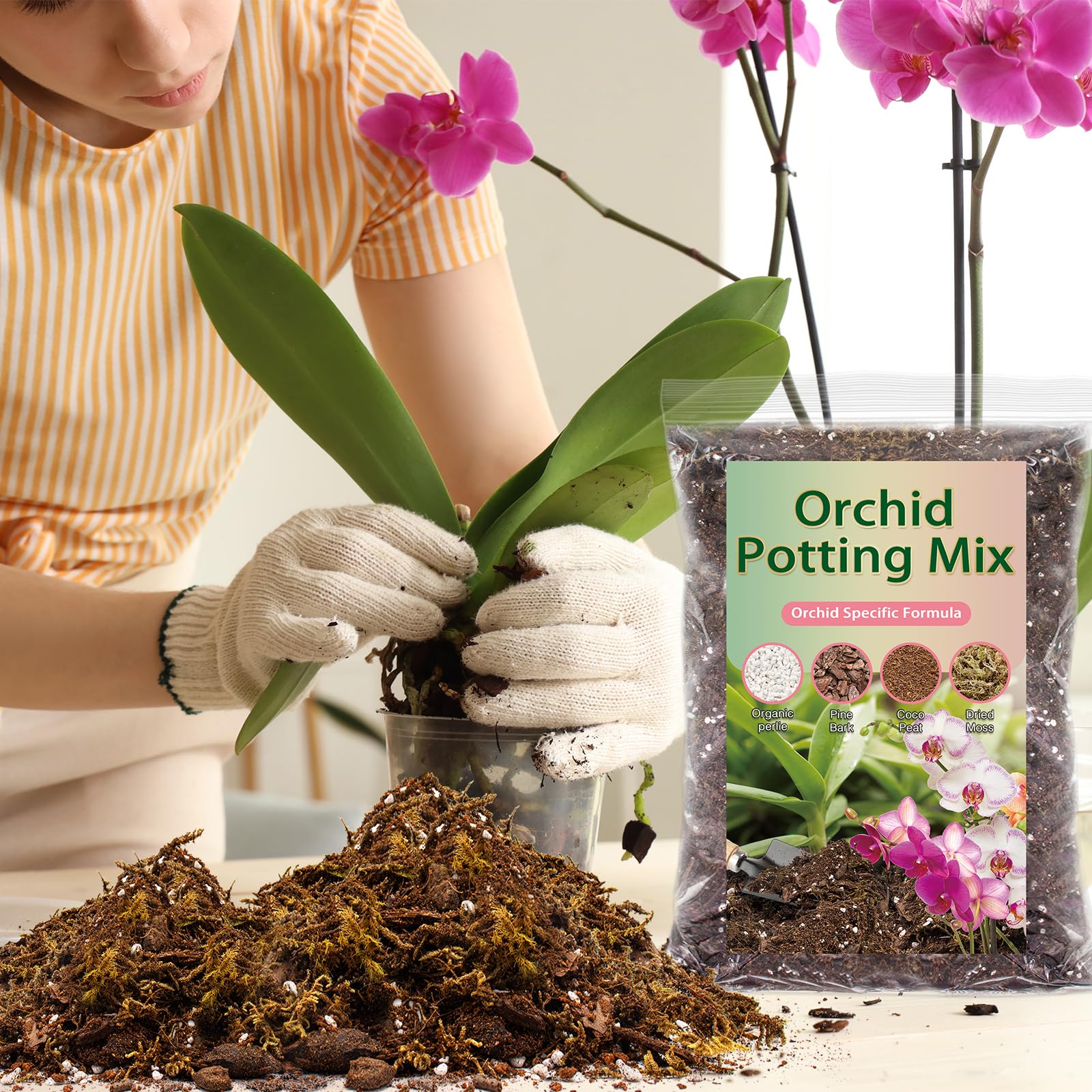 DANGKELILI orchid mix in resealable packaging keeps leftovers fresh.