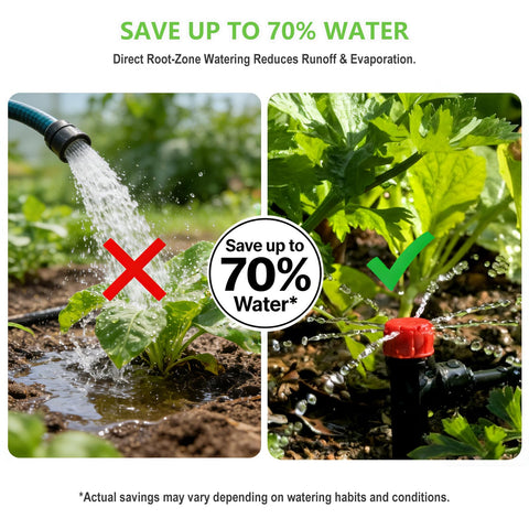 DANGZW adjustable drippers provide precise watering for each plant