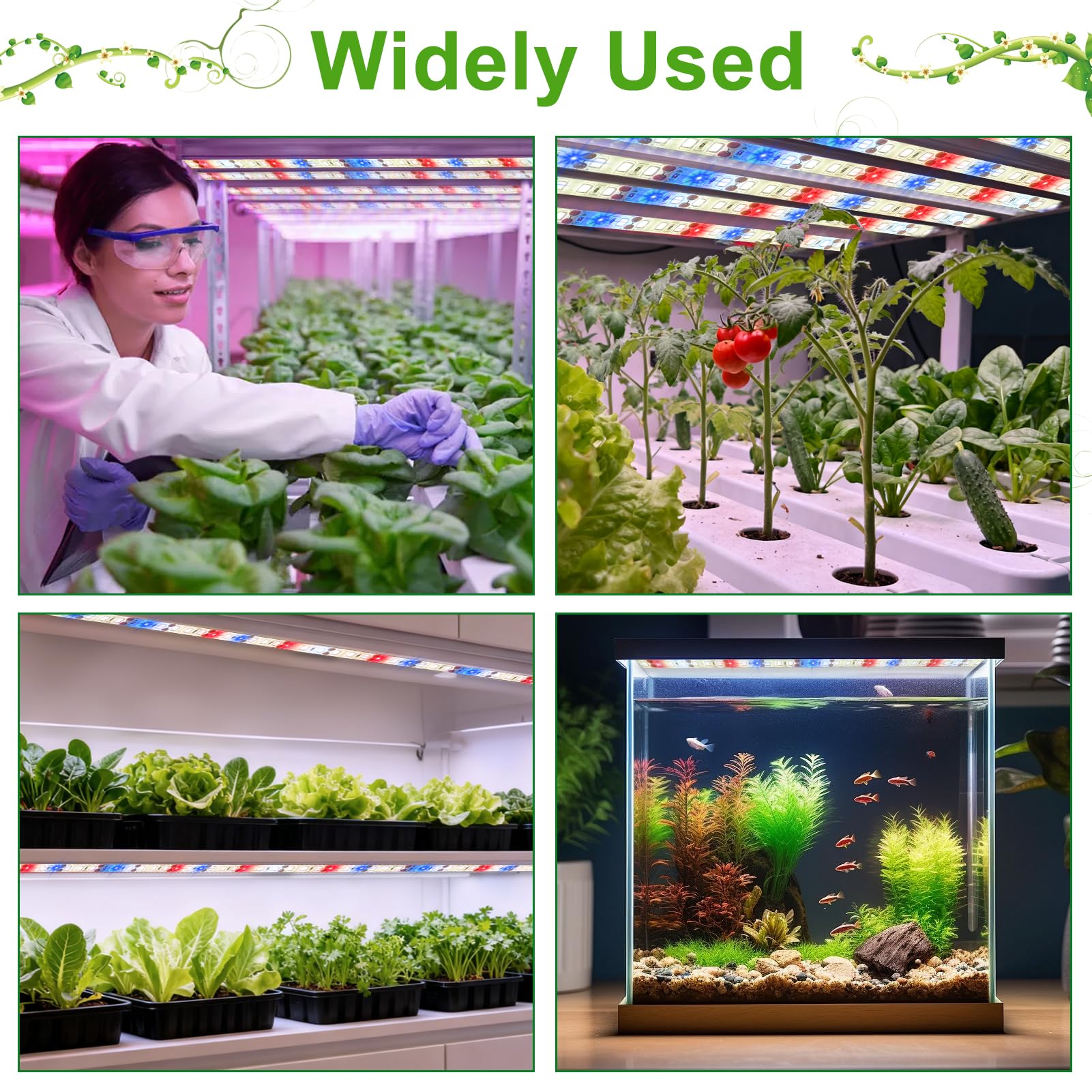 Danhh easy-install LED strip with adhesive for DIY plant shelves.