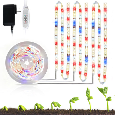Danhh LED grow light strip with 3 heads for compact indoor gardening.