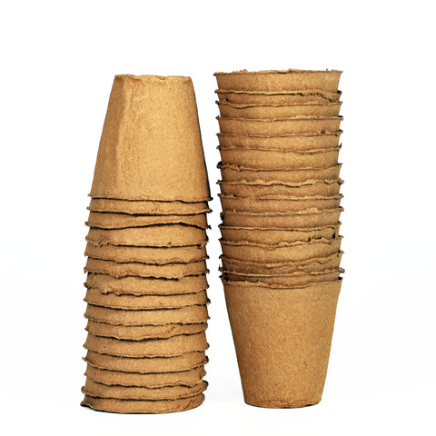 Daniel's Plants 4-Inch naked pot close-up shows natural spruce fibers for seedlings.