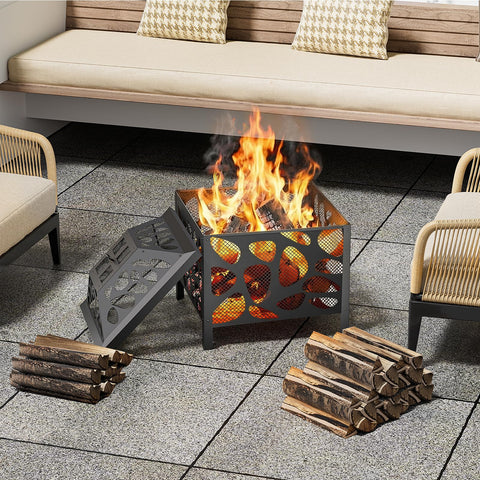Danluke square fire pit assembly kit ready for quick setup