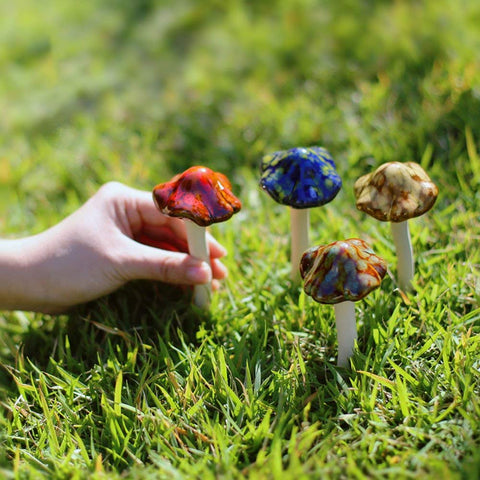 Danmu garden mushrooms set invites whimsy for patios and yards.
