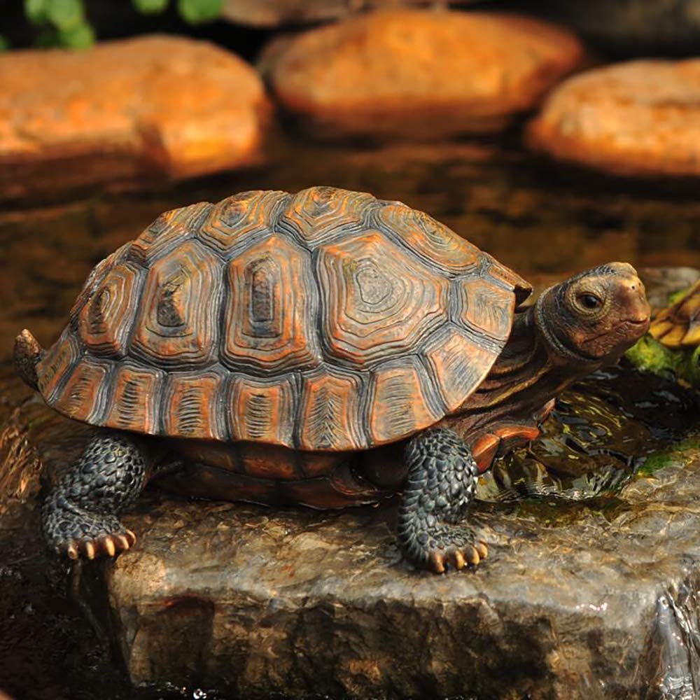 Danmu tortoise garden statue with shell texture adds serene wildlife to your yard