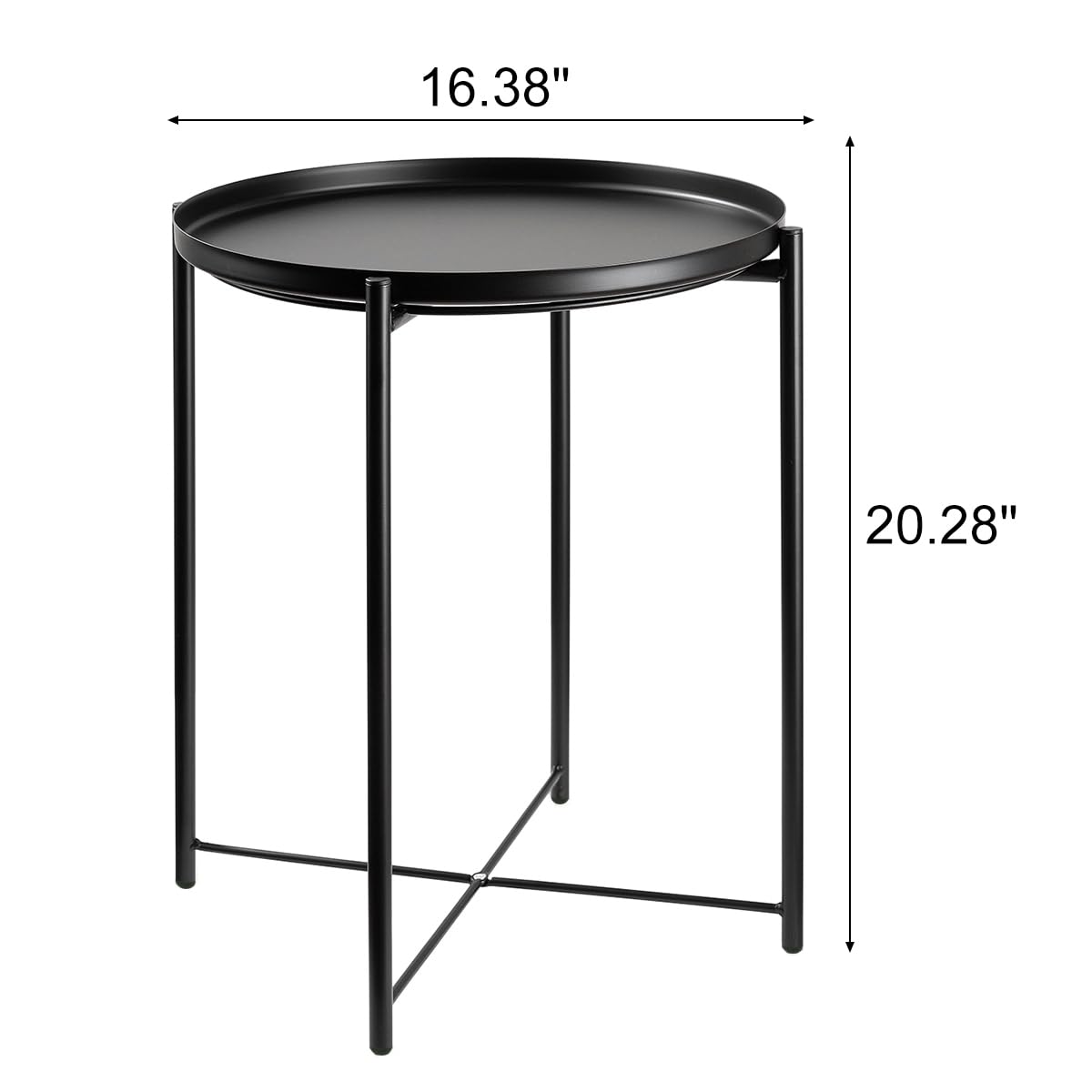 Danpinera metal black side table sturdy legs, delivers stable support on any floor.