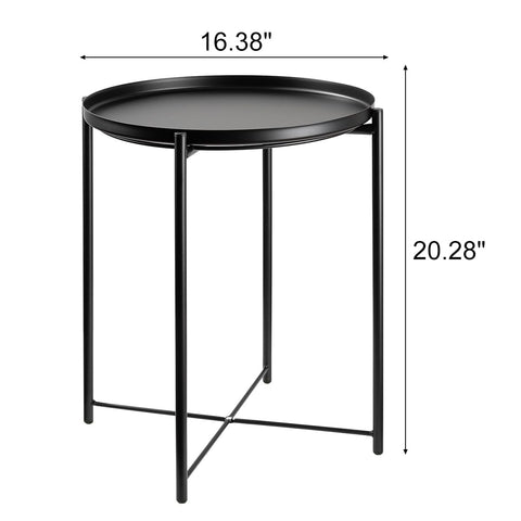 Danpinera metal black side table sturdy legs, delivers stable support on any floor.