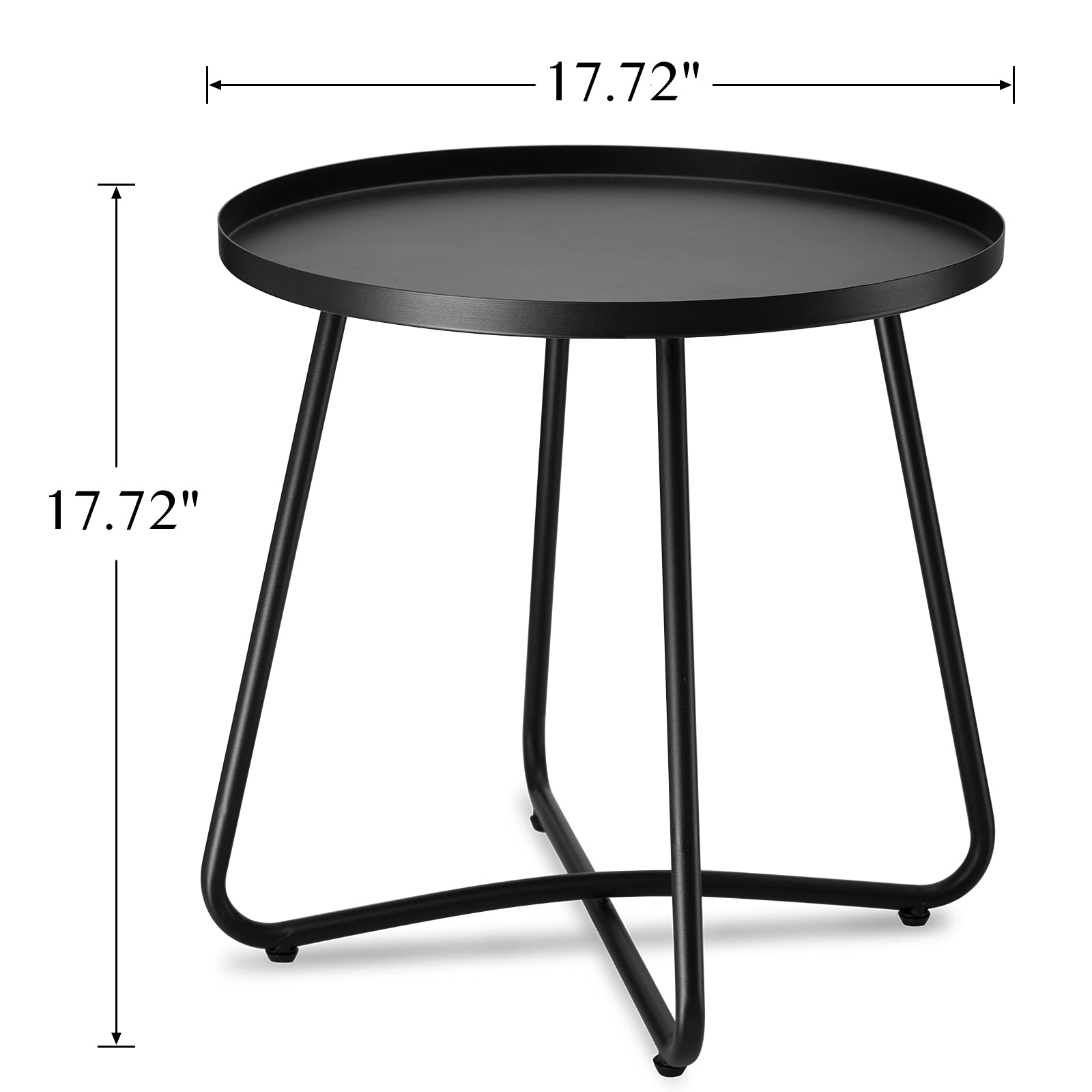 Danpinera outdoor side table with adjustable footpads protects floors on uneven surfaces.
