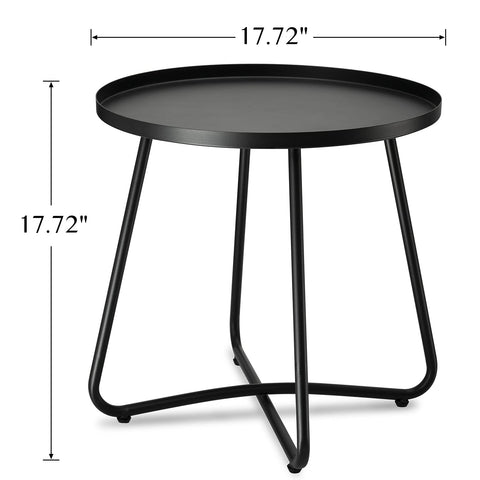 Danpinera outdoor side table with adjustable footpads protects floors on uneven surfaces.