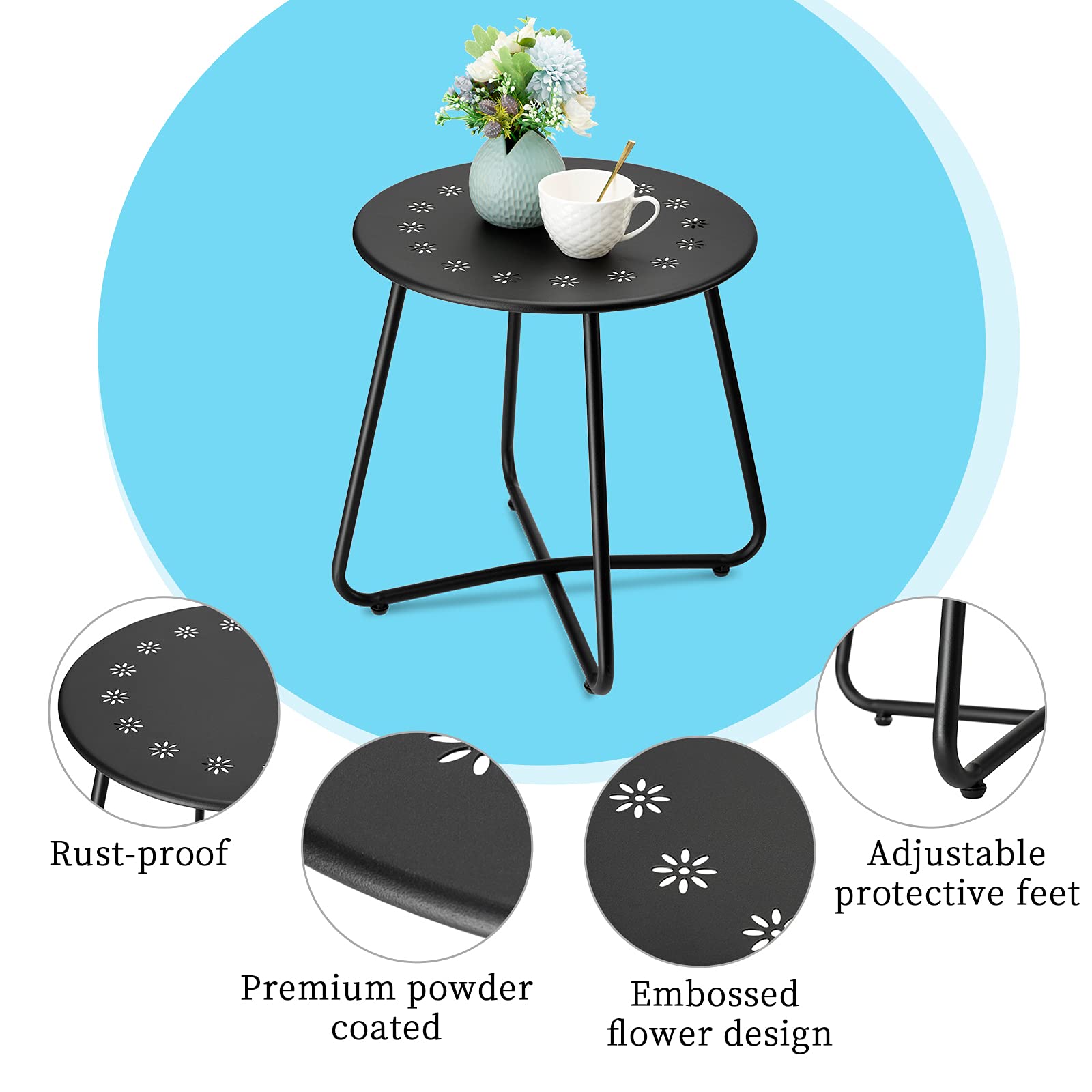 Danpinera durable powder coated finish resists peeling and rust