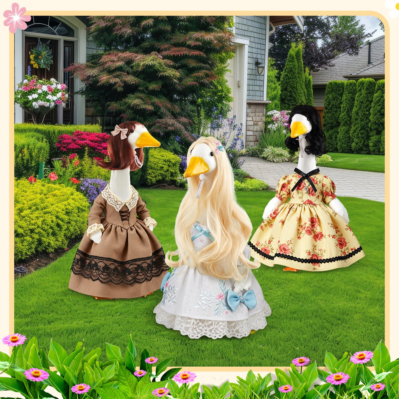 Dansydaisy braided style A goose wig adds texture to yard geese