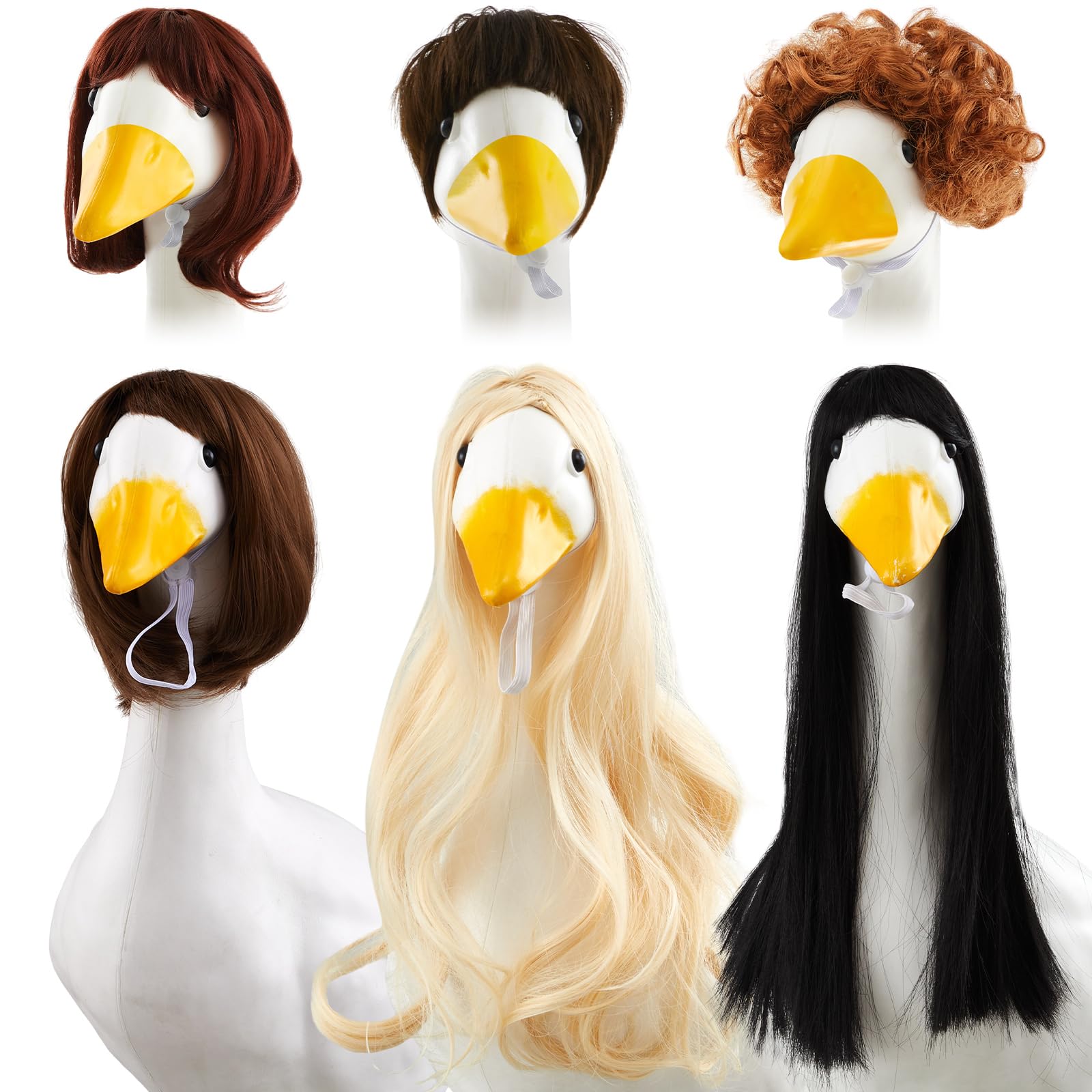 Dansydaisy goose wig with classic curly style for charming outdoor porch geese