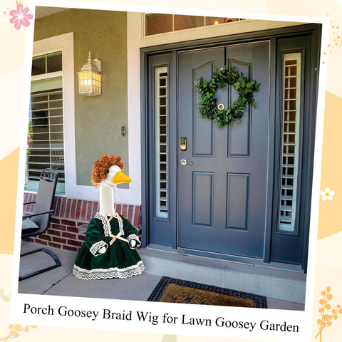 Dansydaisy long wavy goose wig brings elegant movement to porch statues