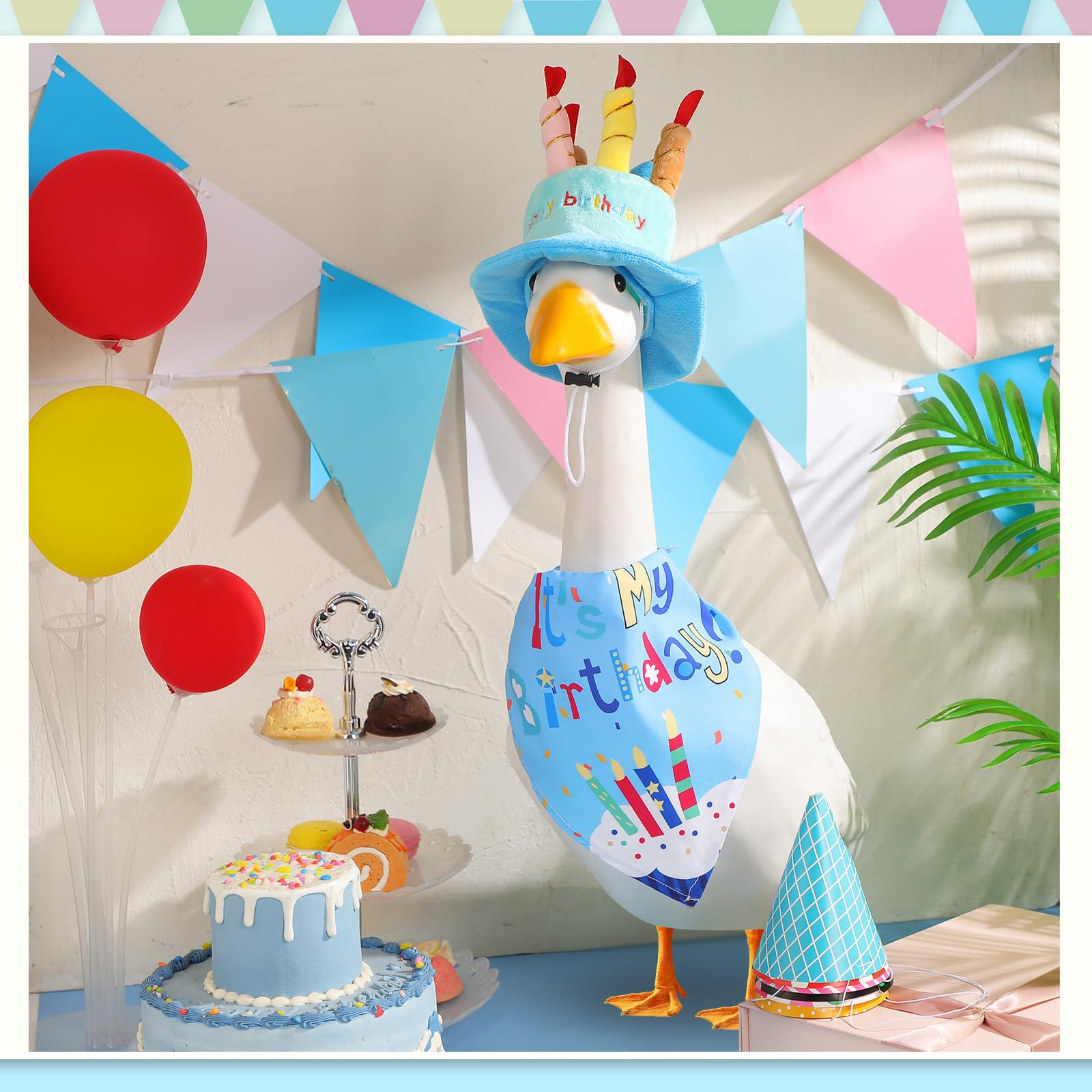 Dansydaisy Plastic goose blue costume soft and welcoming for outdoor displays