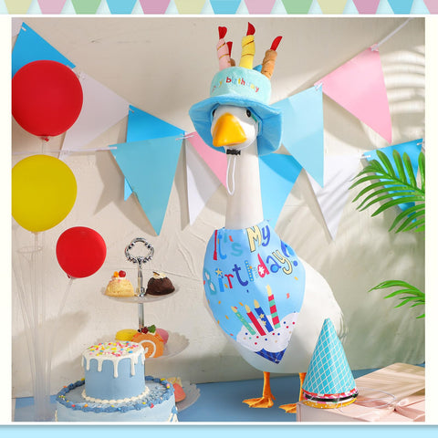 Dansydaisy Plastic goose blue costume soft and welcoming for outdoor displays
