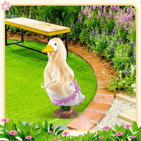Dansydaisy porch goose wig sized to fit small to large statues securely.