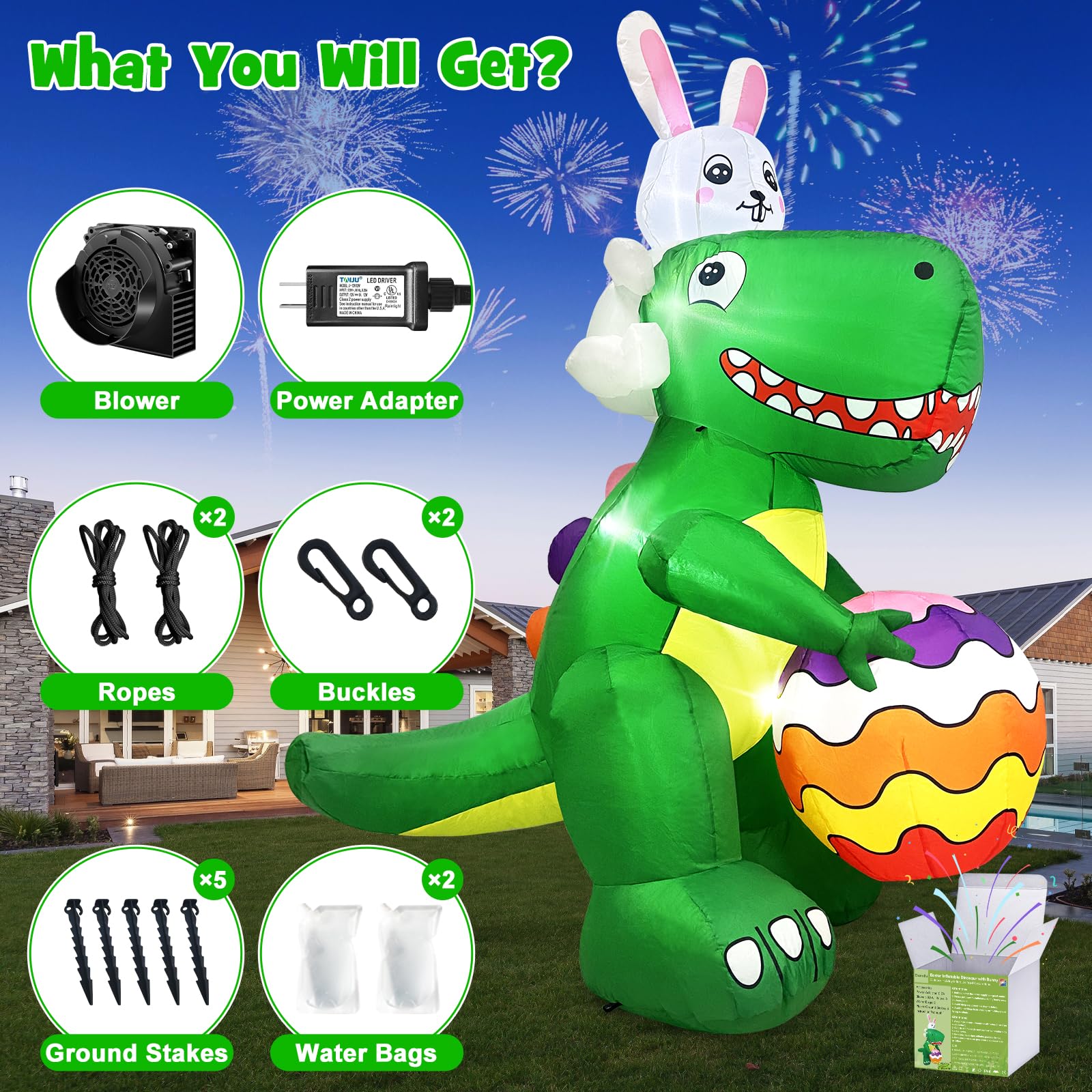 Danxilu Easter inflatable deflates compactly for easy storage after use.