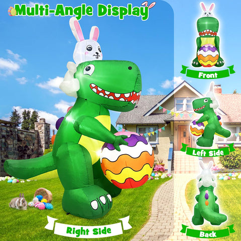Danxilu Easter inflatable with bunny and LED glow for night display.