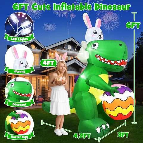 Danxilu inflatable includes stakes to anchor securely on windy days.