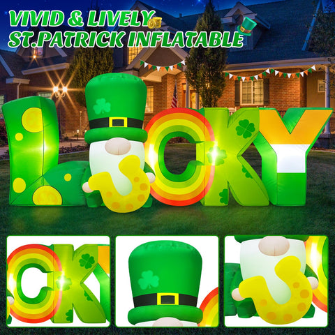 Danxilu inflatable features rainbow and shamrock accents for festive charm