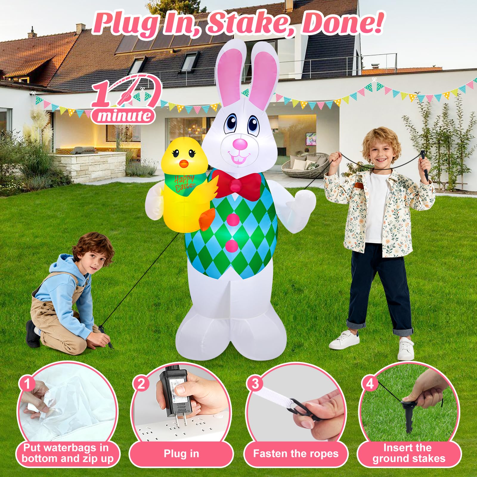 Danxilu backyard Easter bunny decor creates curb appeal