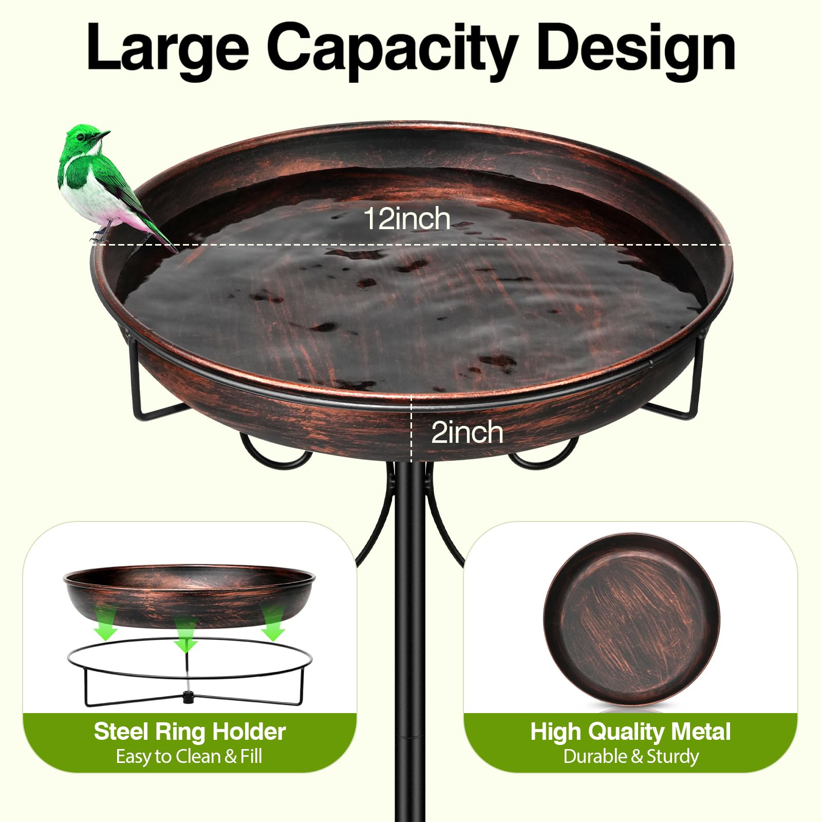 Daoeny birdbath bowl 12in diameter ready for visitors.