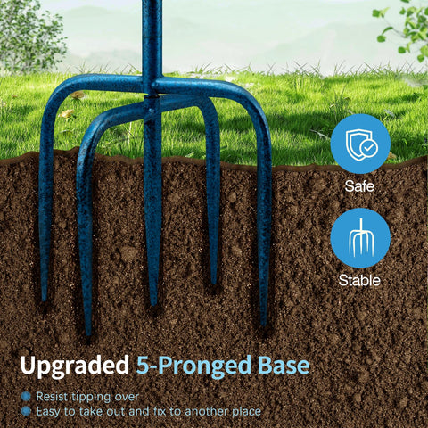 Daoeny birdbath five-pronged base stabilizes on lawn
