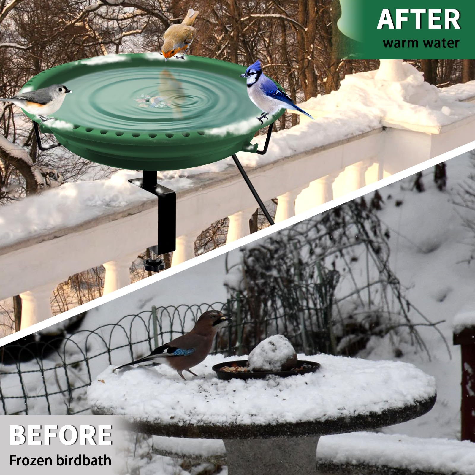 Daoeny winter birdwatching companion keeps water visible for visiting birds