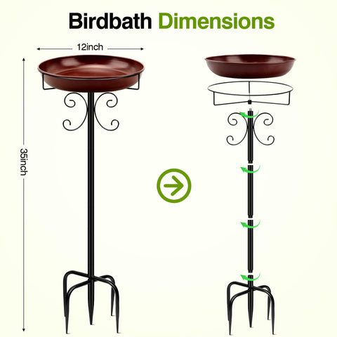 Daoeny garden decor bird bath attracts songbirds through all seasons.